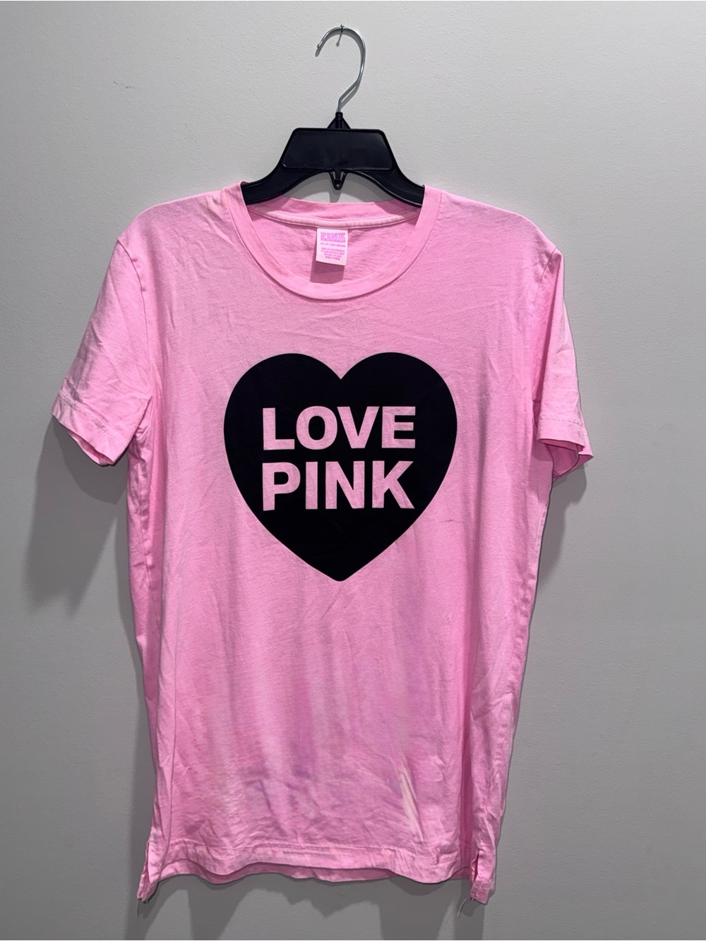 PINK Victoria's Secret Pink Tee with Black Heart Logo